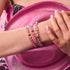 Rosa Kosmos | Silber | Galaxie Glasperlenarmband